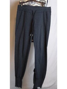 Lululemon Mens Jogger Pants L Heathered Black Tapered Ankle Zip Drawstring
